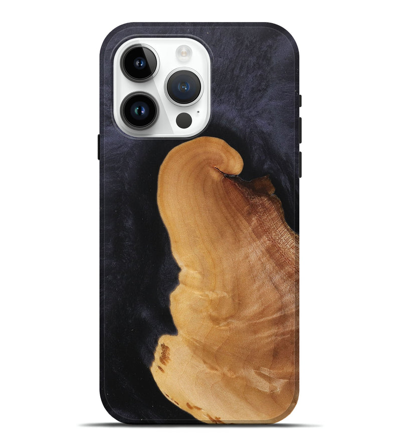 iPhone 15 Pro Max Wood+Resin Live Edge Phone Case - Camille (Pure Black, 716108)