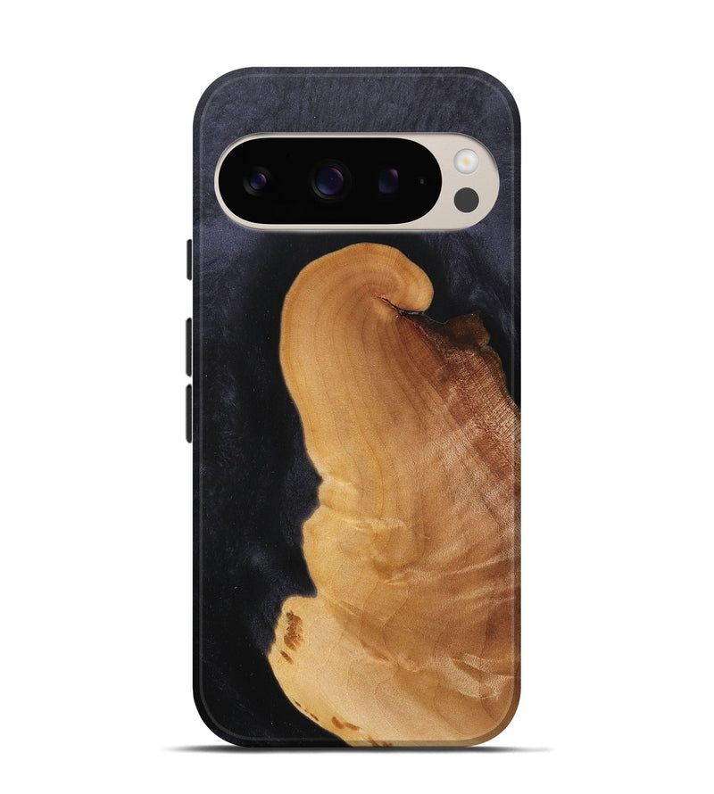 Pixel 9 Wood+Resin Live Edge Phone Case - Camille (Pure Black, 716108)