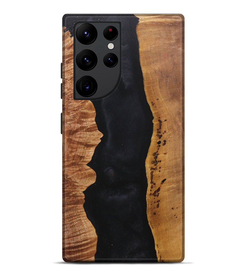 Galaxy S22 Ultra Wood+Resin Live Edge Phone Case - Miguel (Pure Black, 716109)