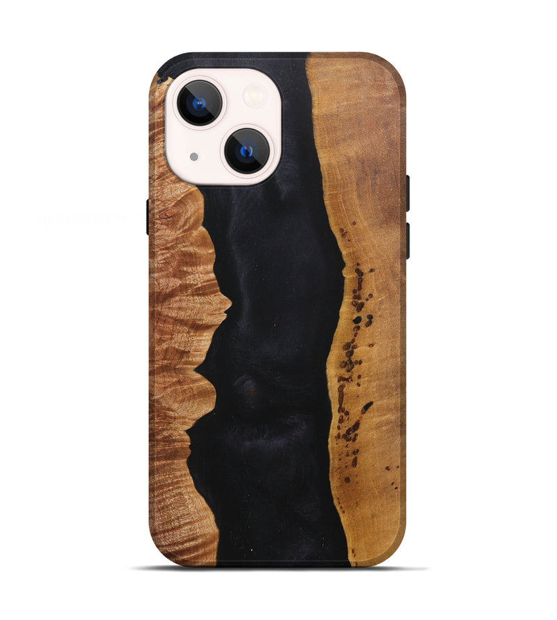 iPhone 13 Wood+Resin Live Edge Phone Case - Miguel (Pure Black, 716109)