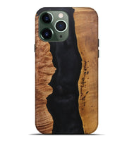 iPhone 13 Pro Max Wood+Resin Live Edge Phone Case - Miguel (Pure Black, 716109)