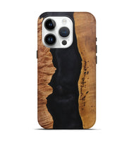 iPhone 15 Pro Wood+Resin Live Edge Phone Case - Miguel (Pure Black, 716109)