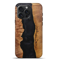 iPhone 16 Pro Max Wood+Resin Live Edge Phone Case - Miguel (Pure Black, 716109)