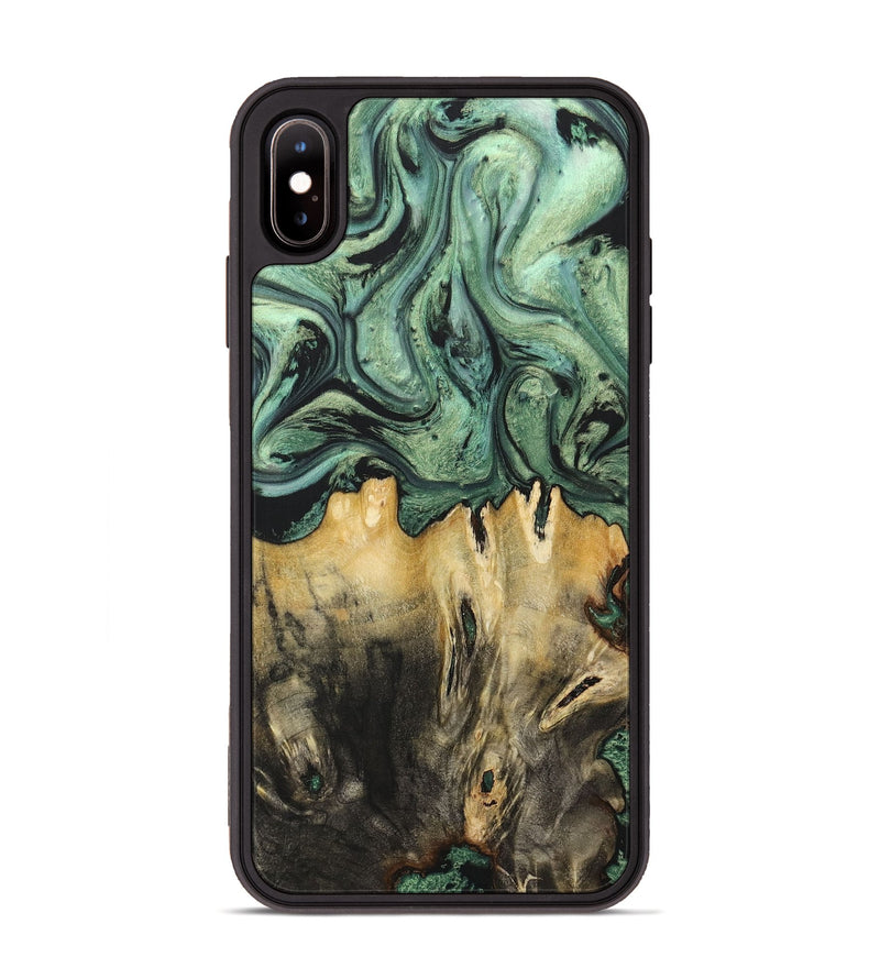 iPhone Xs Max Wood+Resin Phone Case - Pedro (Green, 716143)