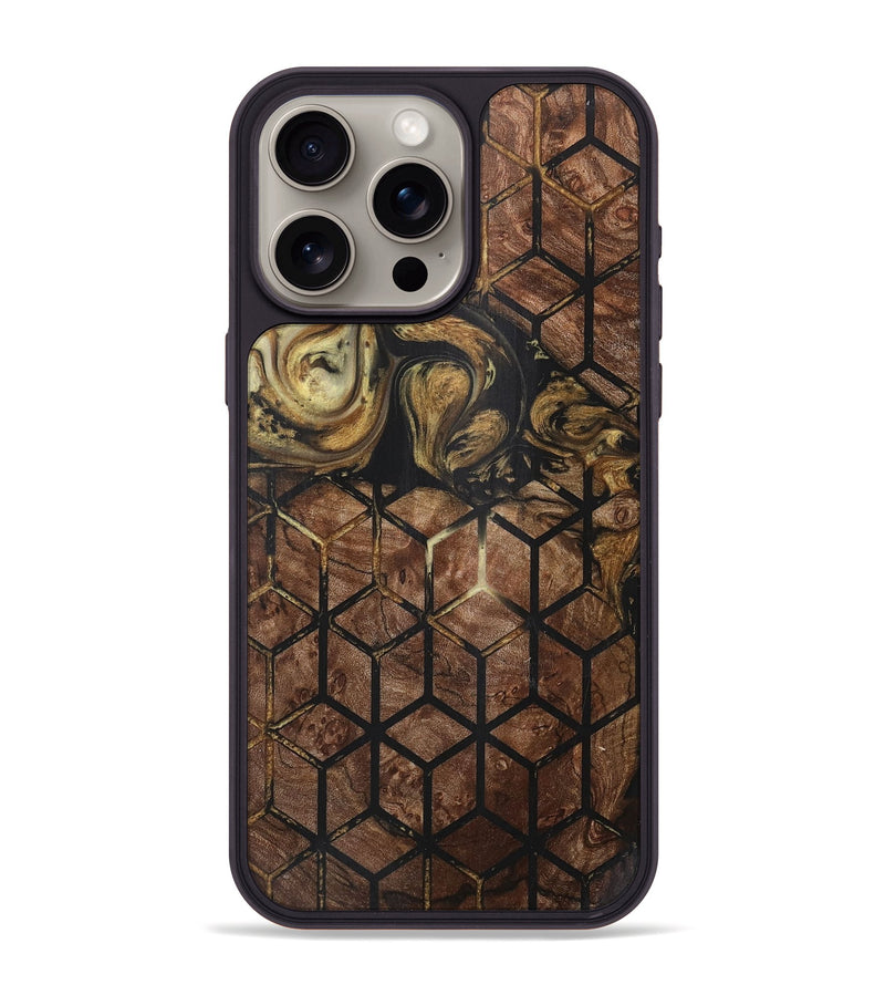 iPhone 15 Pro Max Wood+Resin Phone Case - Lyla (Pattern, 716155)