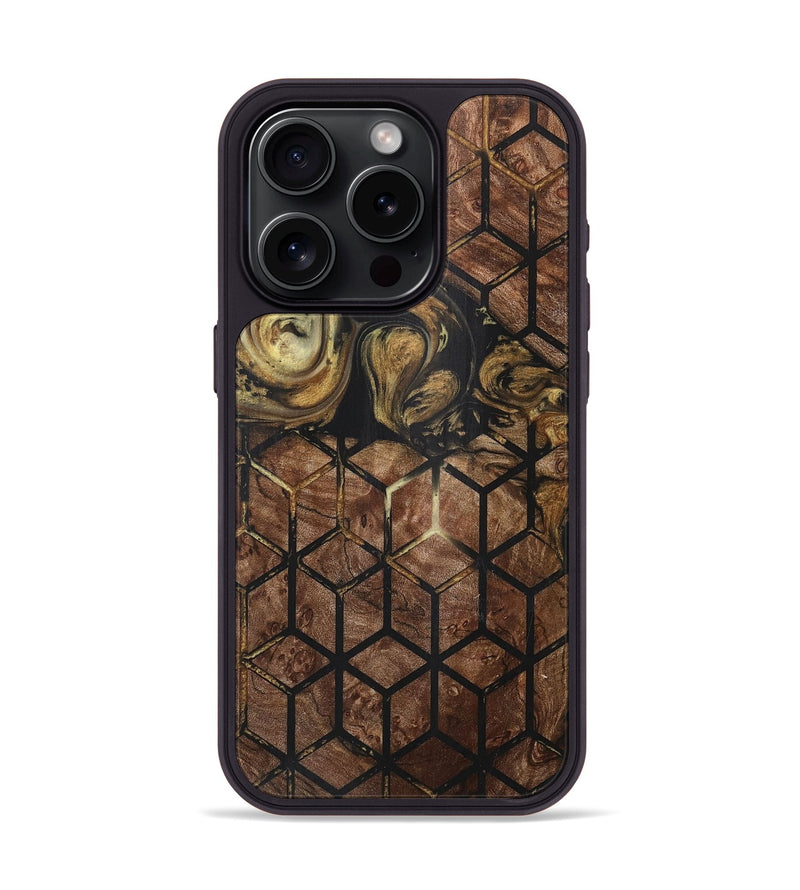 iPhone 15 Pro Wood+Resin Phone Case - Lyla (Pattern, 716155)