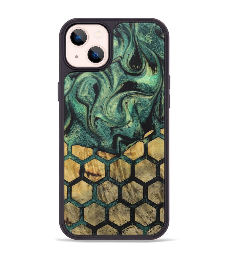 iPhone 14 Plus Wood+Resin Phone Case - Evie (Pattern, 716164)