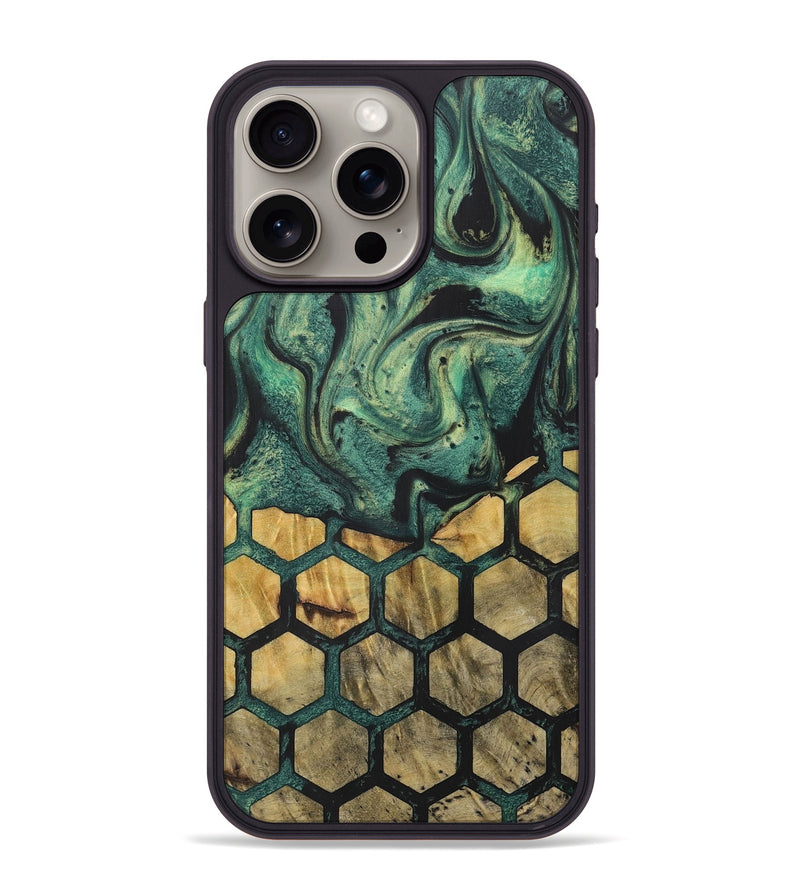 iPhone 15 Pro Max Wood+Resin Phone Case - Evie (Pattern, 716164)