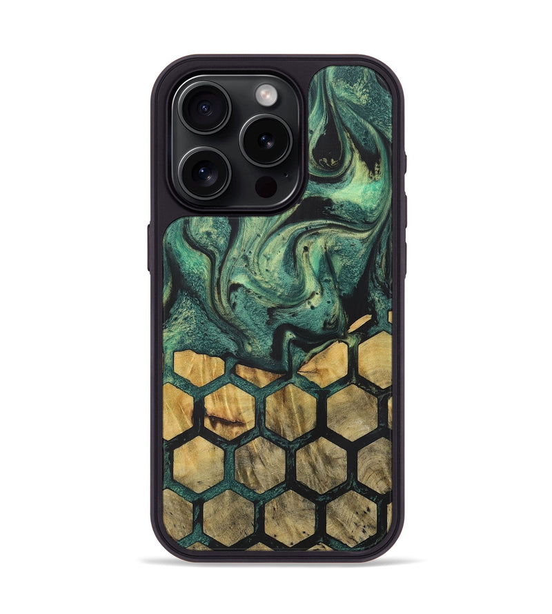 iPhone 15 Pro Wood+Resin Phone Case - Evie (Pattern, 716164)