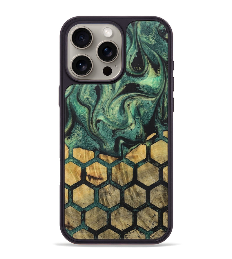 iPhone 16 Pro Max Wood+Resin Phone Case - Evie (Pattern, 716164)