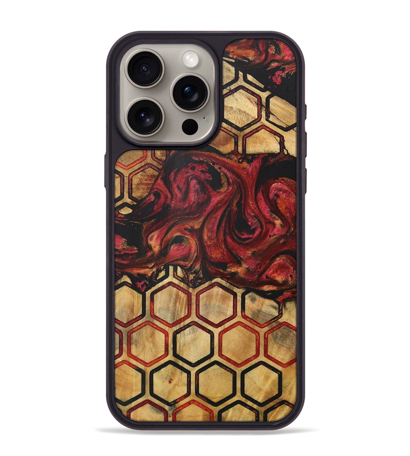 iPhone 15 Pro Max Wood+Resin Phone Case - Henrietta (Pattern, 716171)