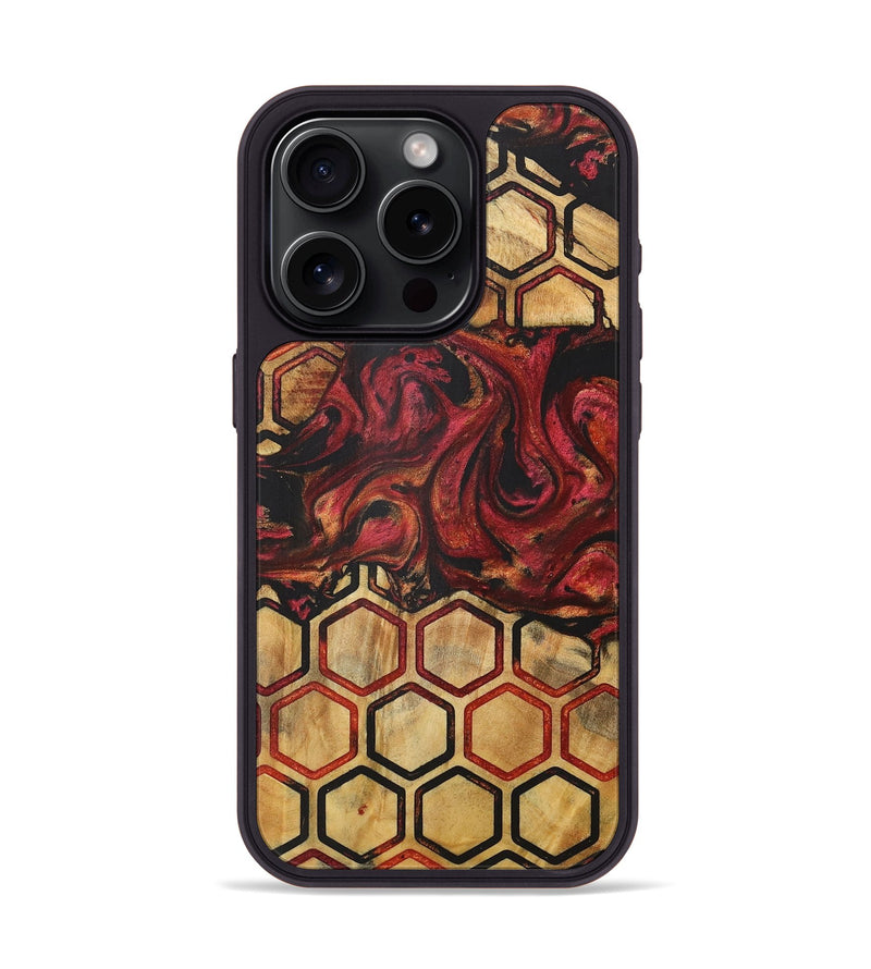 iPhone 15 Pro Wood+Resin Phone Case - Henrietta (Pattern, 716171)