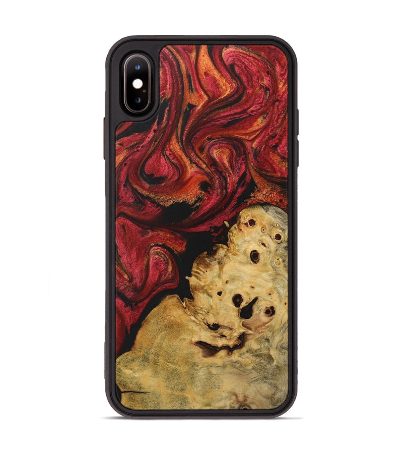 iPhone Xs Max Wood+Resin Phone Case - Denise (Red, 716183)