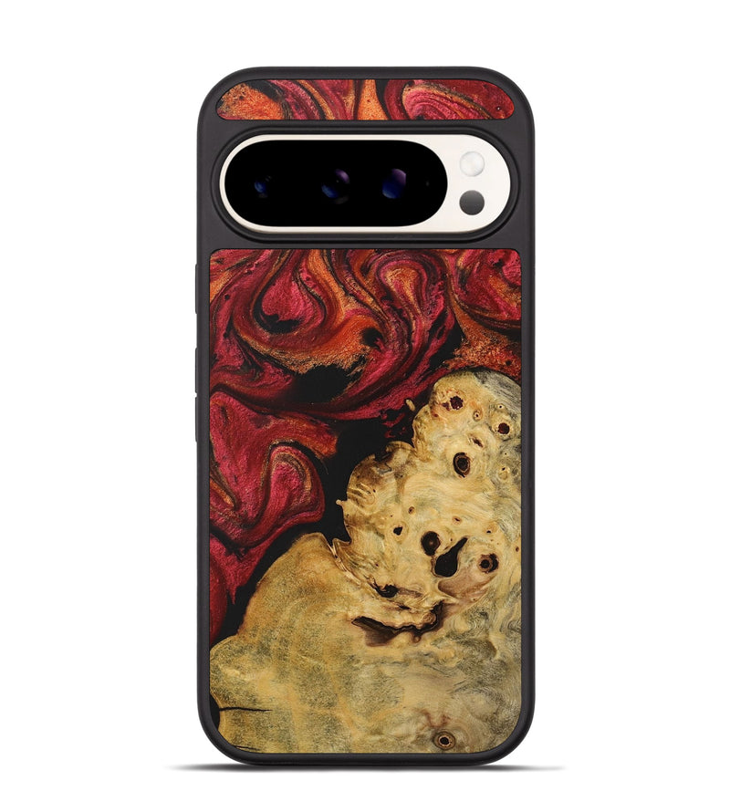 Pixel 9 Wood+Resin Phone Case - Denise (Red, 716183)