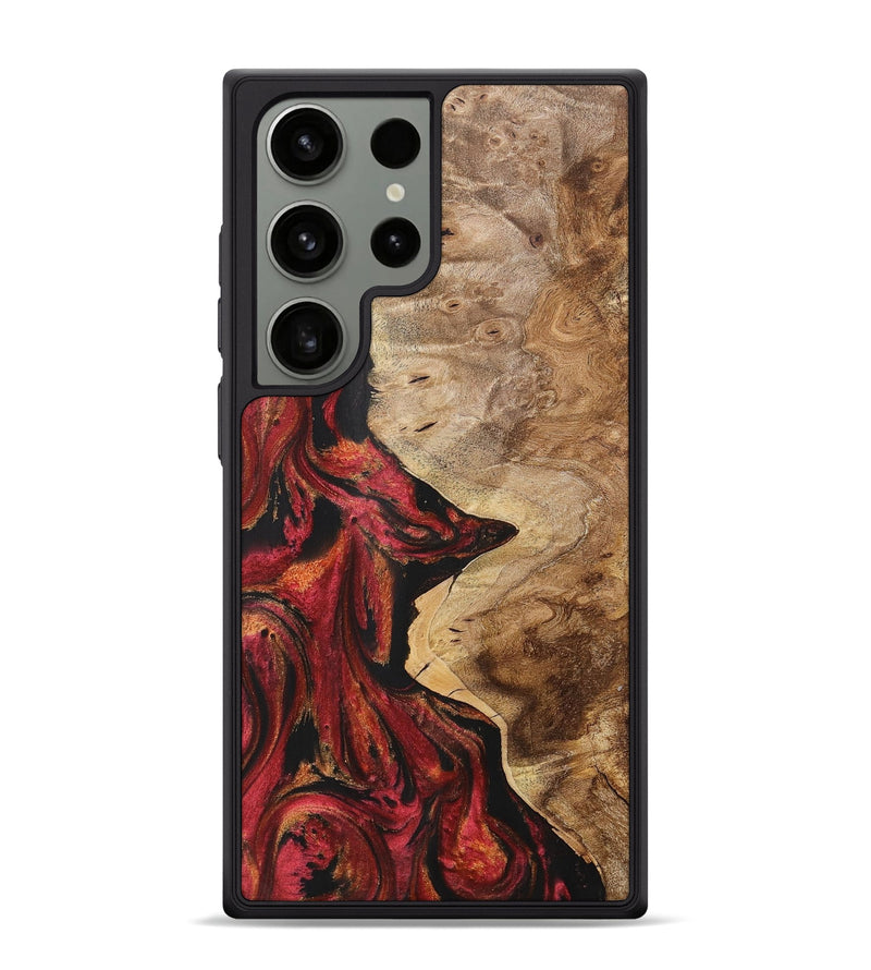 Galaxy S24 Ultra Wood+Resin Phone Case - Theresa (Red, 716187)