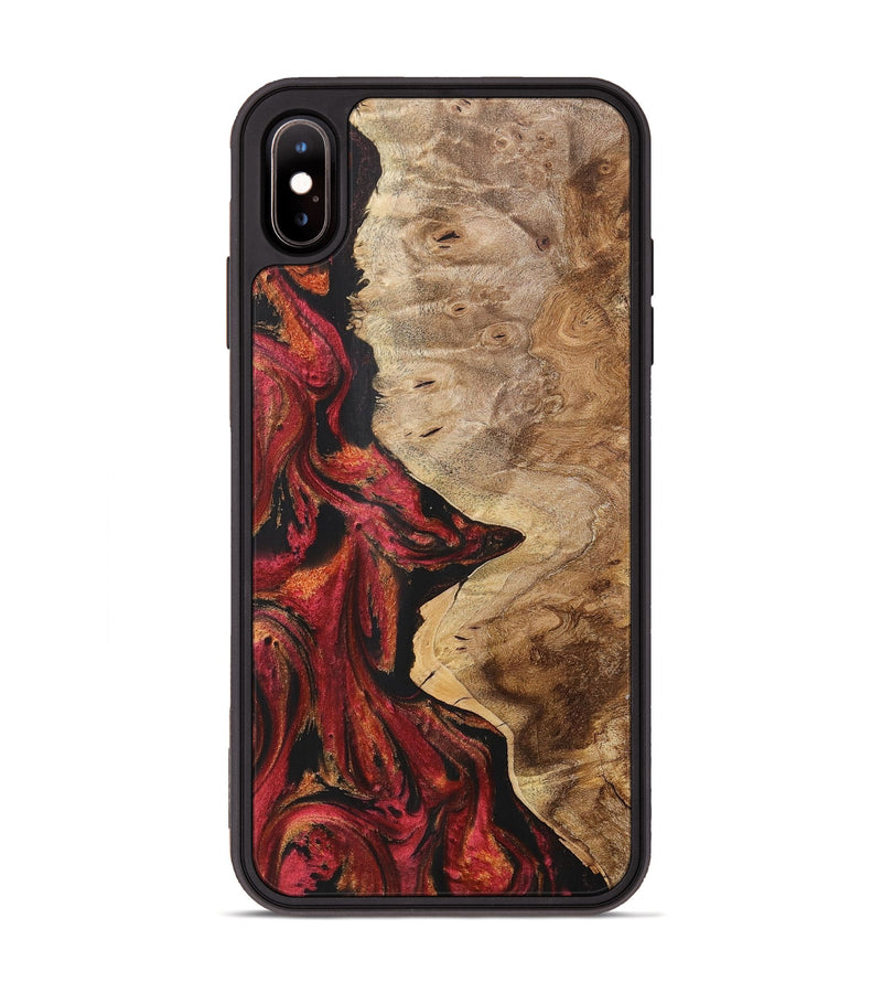 iPhone Xs Max Wood+Resin Phone Case - Theresa (Red, 716187)