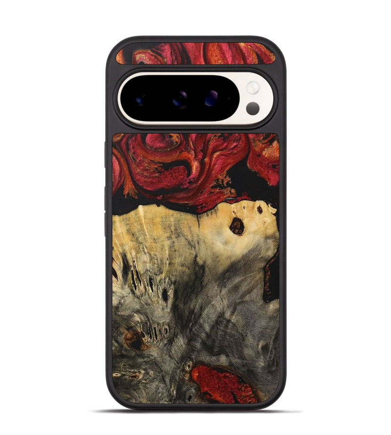 Pixel 9 Wood+Resin Phone Case - Fredrick (Red, 716189)