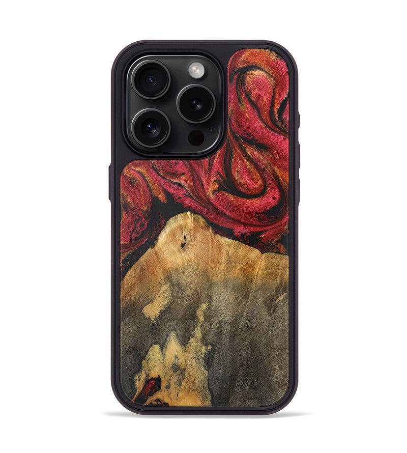 iPhone 15 Pro Wood+Resin Phone Case - Tammie (Red, 716191)