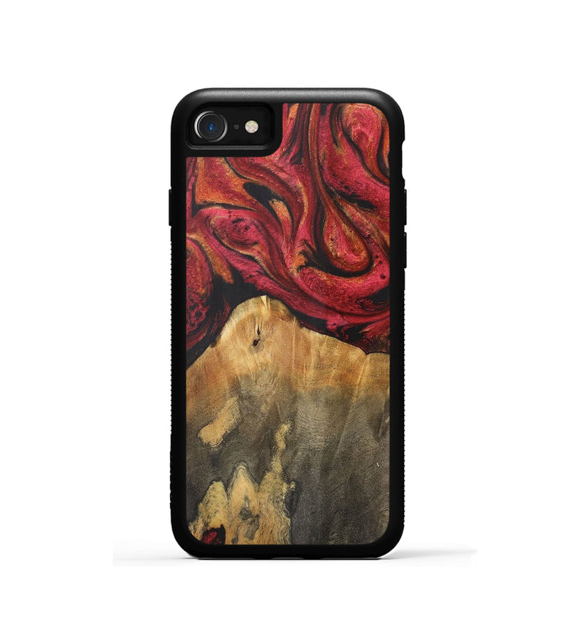 iPhone SE Wood+Resin Phone Case - Tammie (Red, 716191)