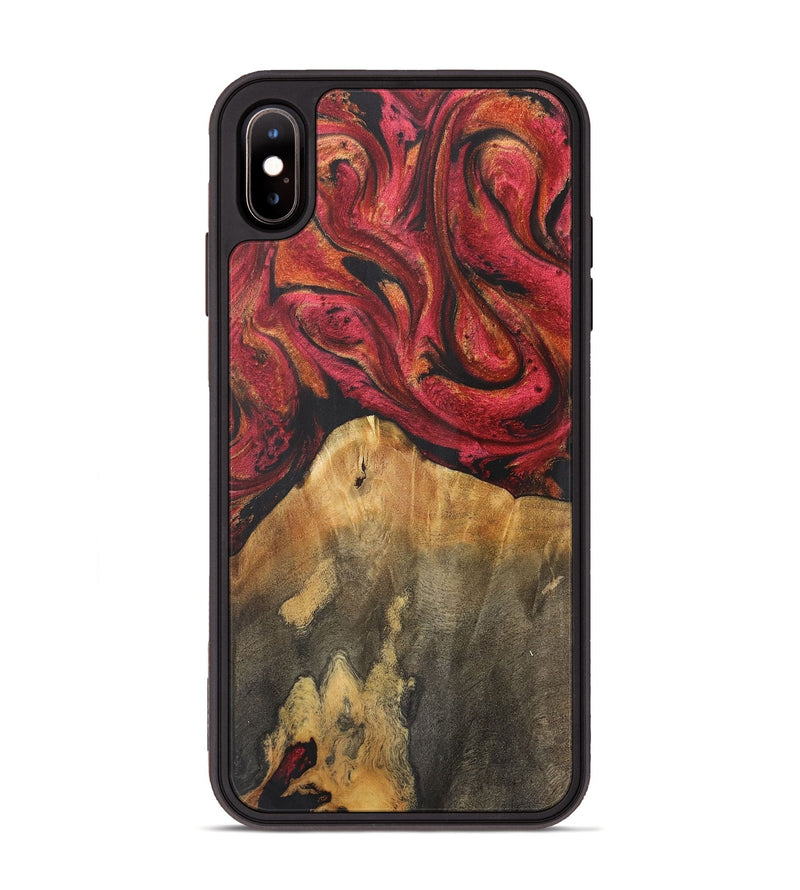 iPhone Xs Max Wood+Resin Phone Case - Tammie (Red, 716191)