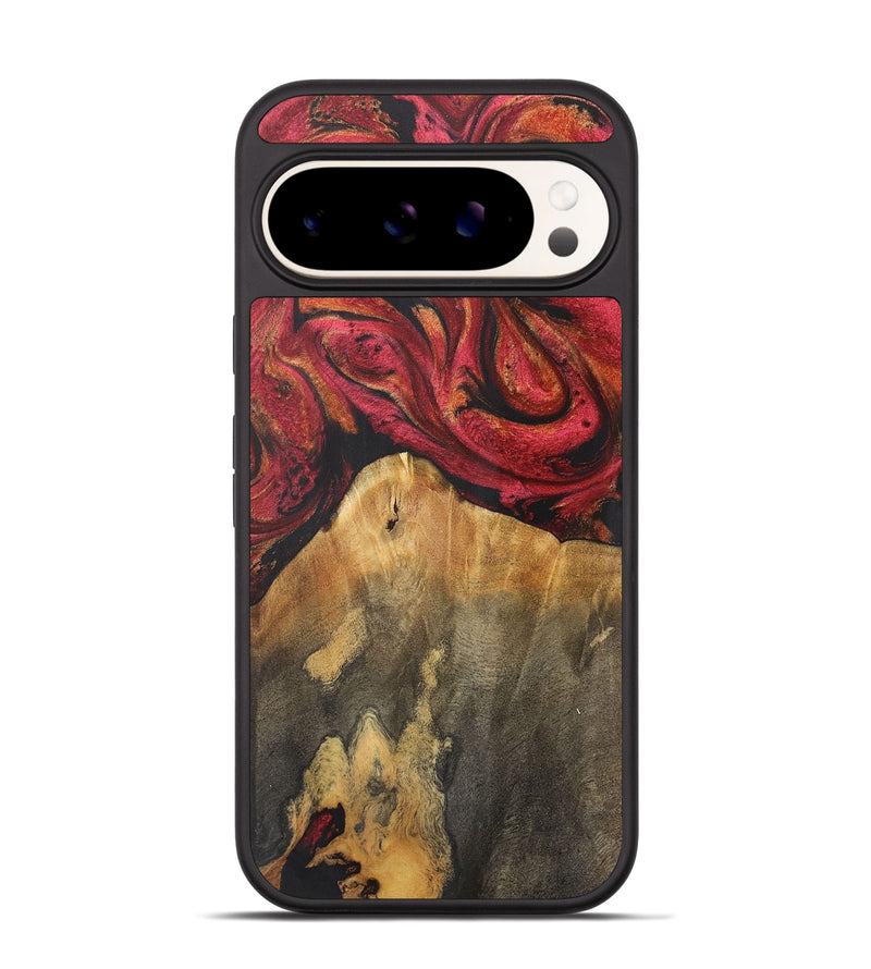 Pixel 9 Wood+Resin Phone Case - Tammie (Red, 716191)