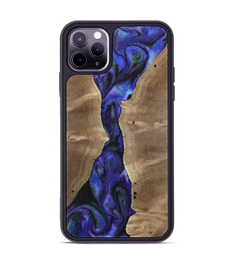 iPhone 11 Pro Max Wood+Resin Phone Case - Joe (Purple, 716273)