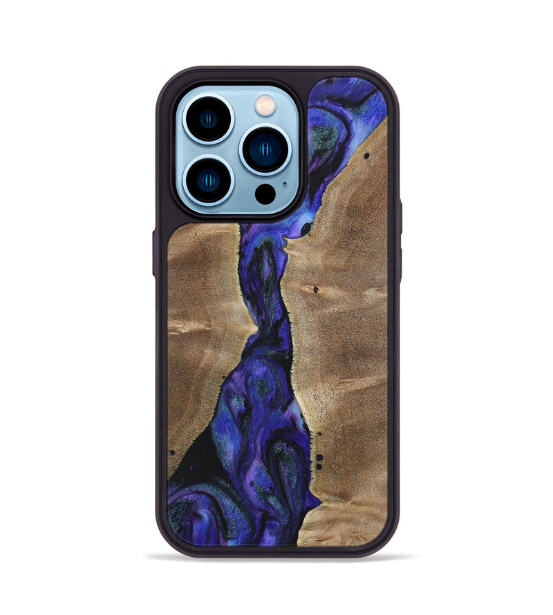 iPhone 14 Pro Wood+Resin Phone Case - Joe (Purple, 716273)