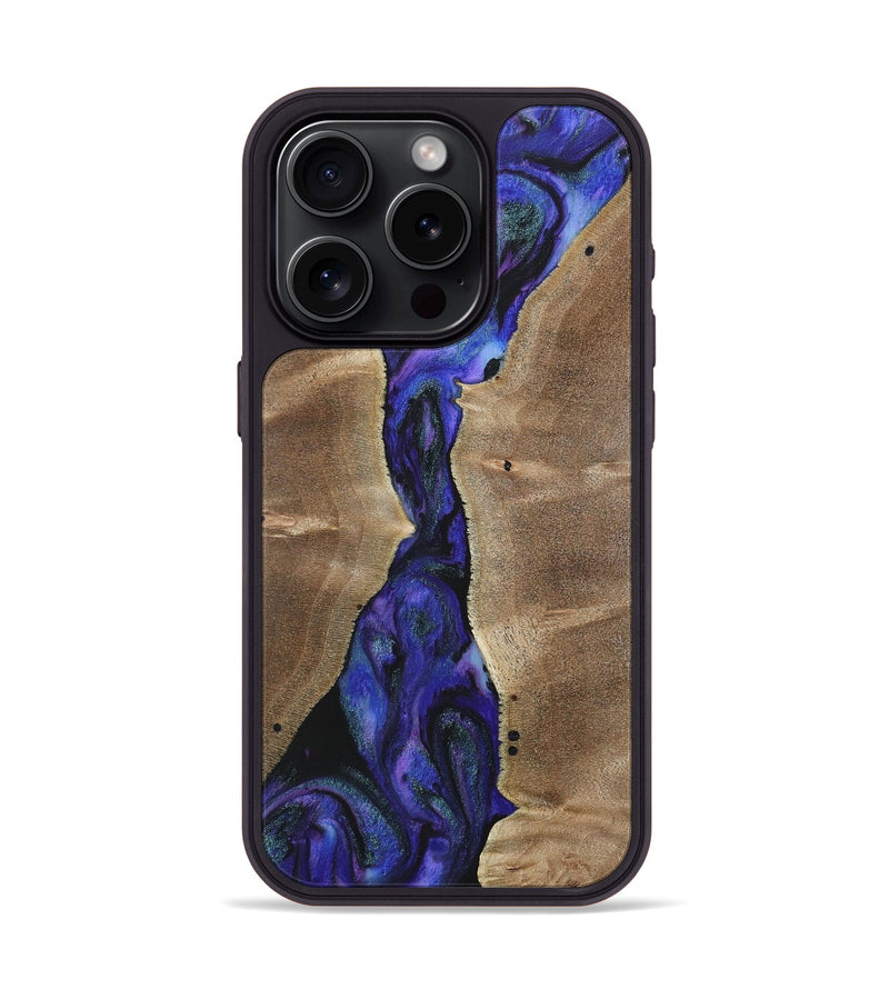 iPhone 15 Pro Wood+Resin Phone Case - Joe (Purple, 716273)