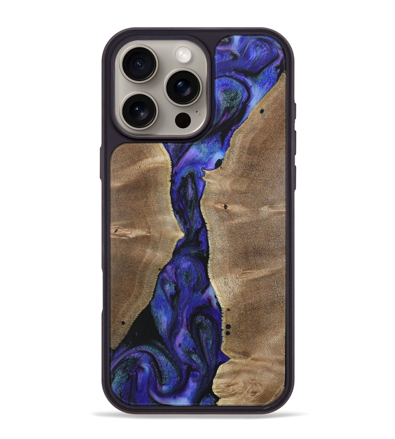 iPhone 16 Pro Max Wood+Resin Phone Case - Joe (Purple, 716273)