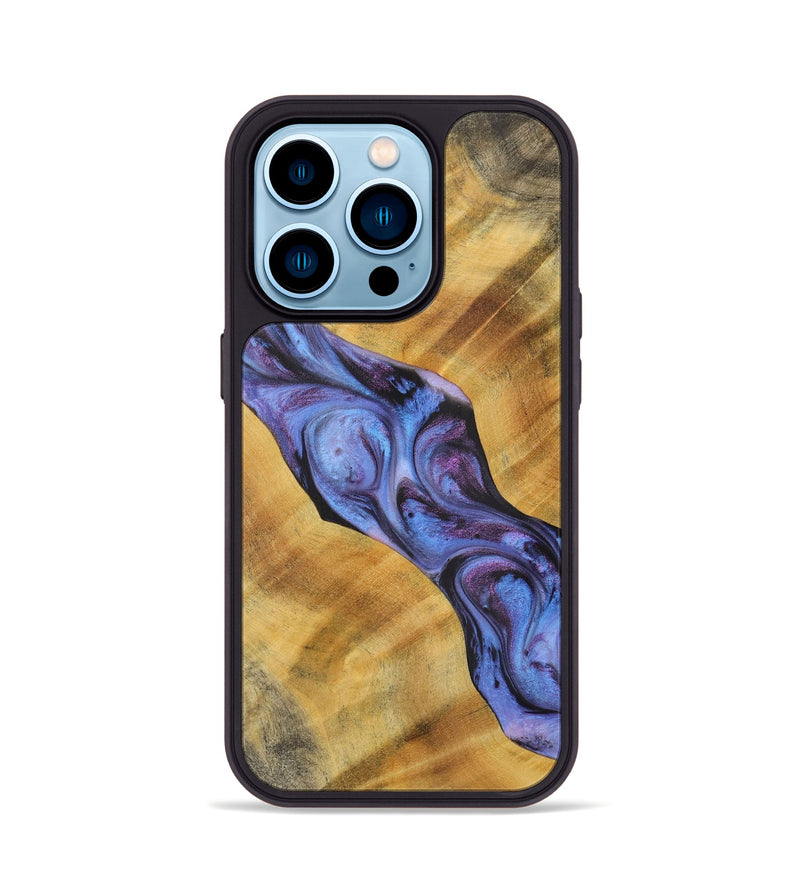 iPhone 14 Pro Wood+Resin Phone Case - Mary (Purple, 716289)