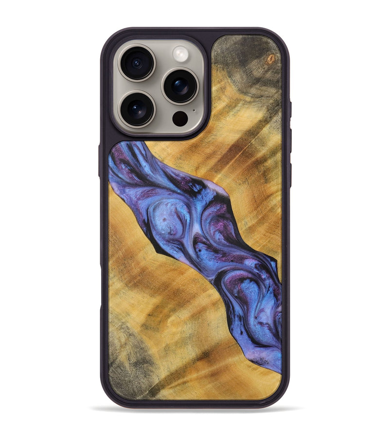 iPhone 16 Pro Max Wood+Resin Phone Case - Mary (Purple, 716289)