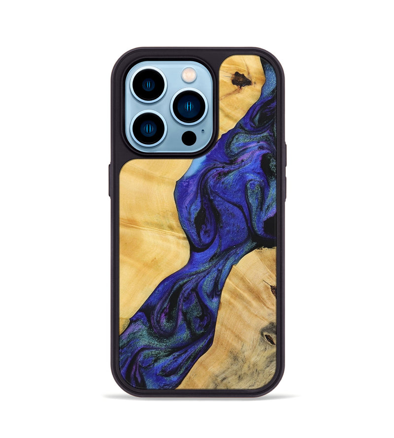 iPhone 14 Pro Wood+Resin Phone Case - Danica (Purple, 716290)