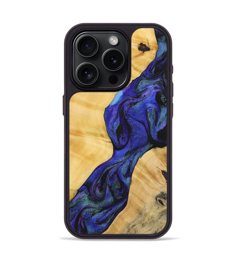 iPhone 15 Pro Wood+Resin Phone Case - Danica (Purple, 716290)