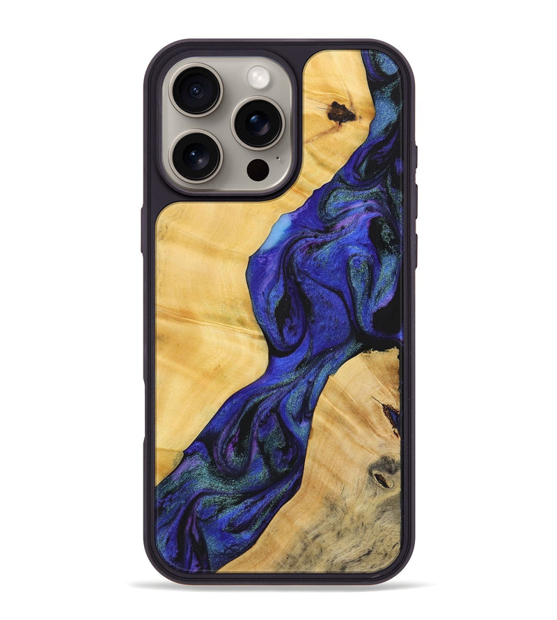 iPhone 16 Pro Max Wood+Resin Phone Case - Danica (Purple, 716290)