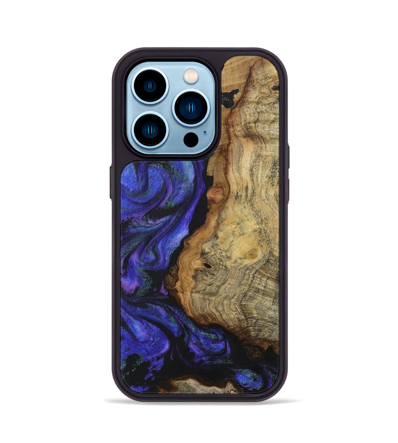 iPhone 14 Pro Wood+Resin Phone Case - Malaysia (Purple, 716291)