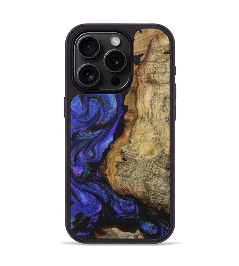 iPhone 15 Pro Wood+Resin Phone Case - Malaysia (Purple, 716291)