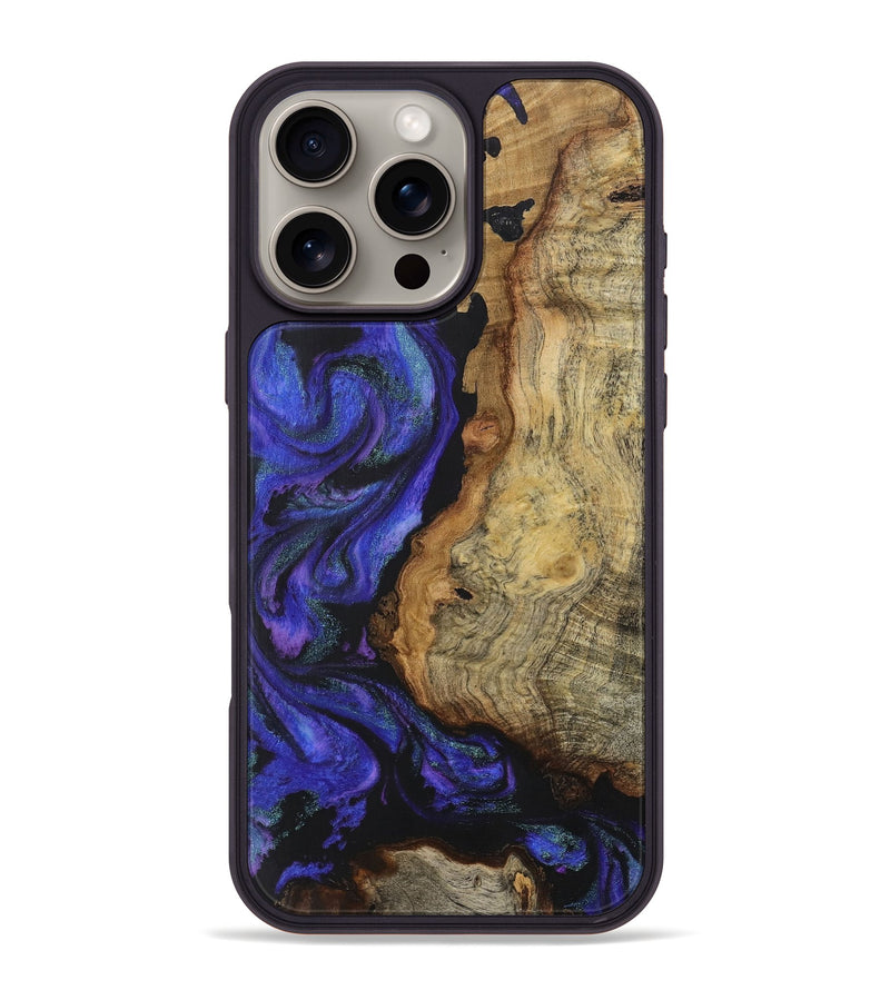 iPhone 16 Pro Max Wood+Resin Phone Case - Malaysia (Purple, 716291)