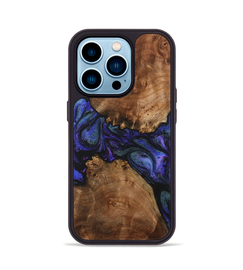 iPhone 14 Pro Wood+Resin Phone Case - Heath (Purple, 716294)