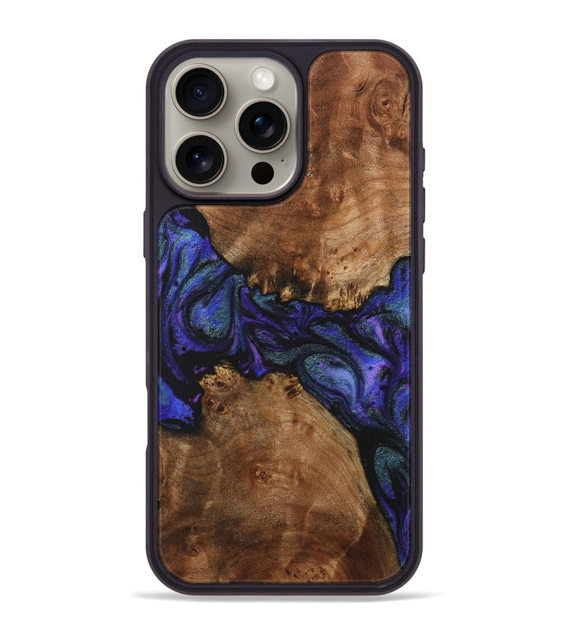 iPhone 16 Pro Max Wood+Resin Phone Case - Heath (Purple, 716294)