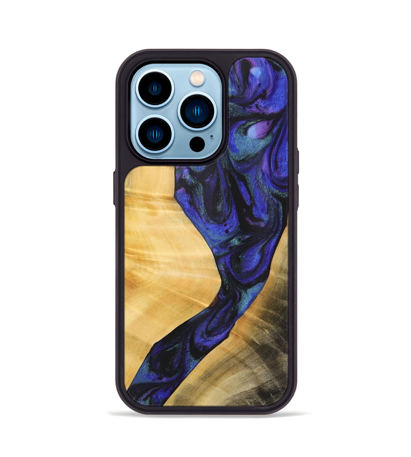 iPhone 14 Pro Wood+Resin Phone Case - Emersyn (Purple, 716299)