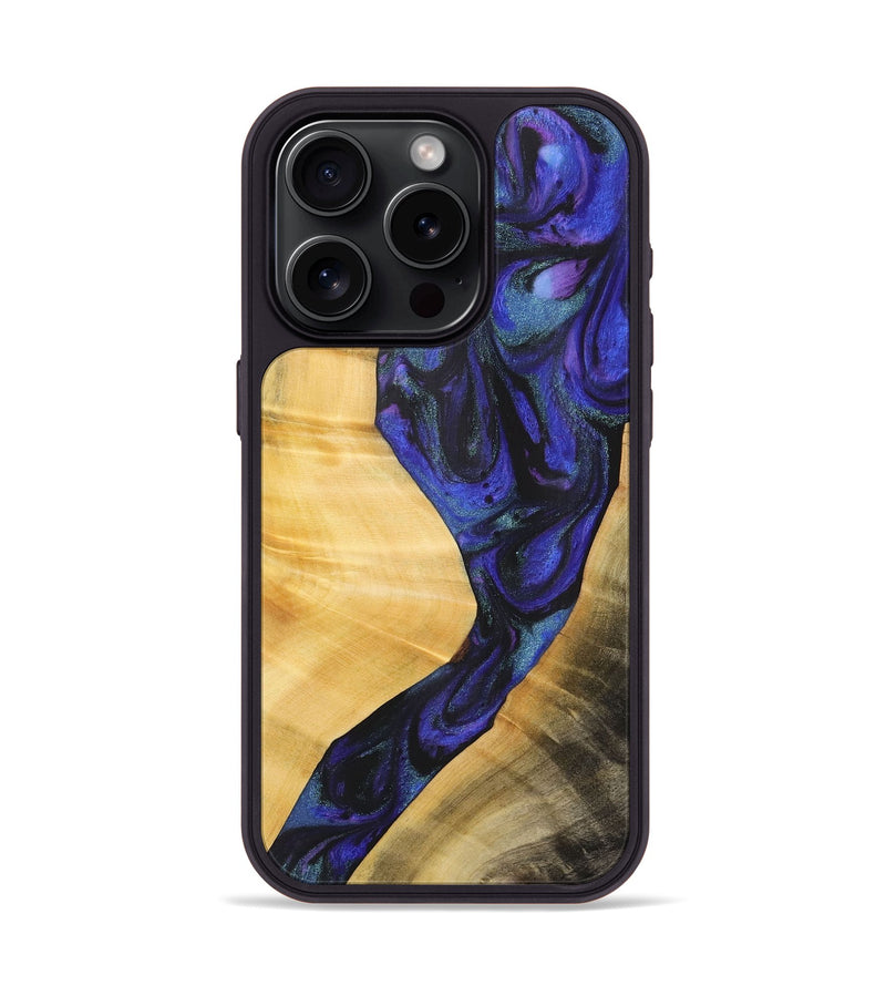 iPhone 15 Pro Wood+Resin Phone Case - Emersyn (Purple, 716299)