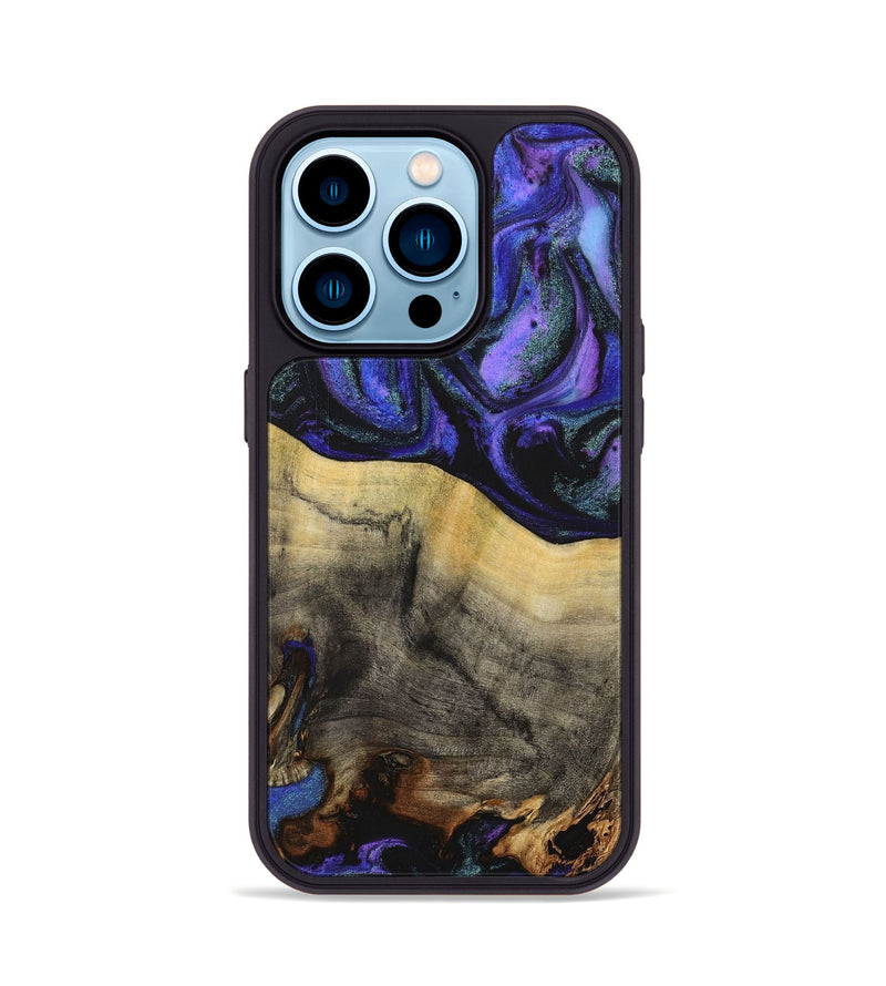 iPhone 14 Pro Wood+Resin Phone Case - Rodrigo (Purple, 716302)