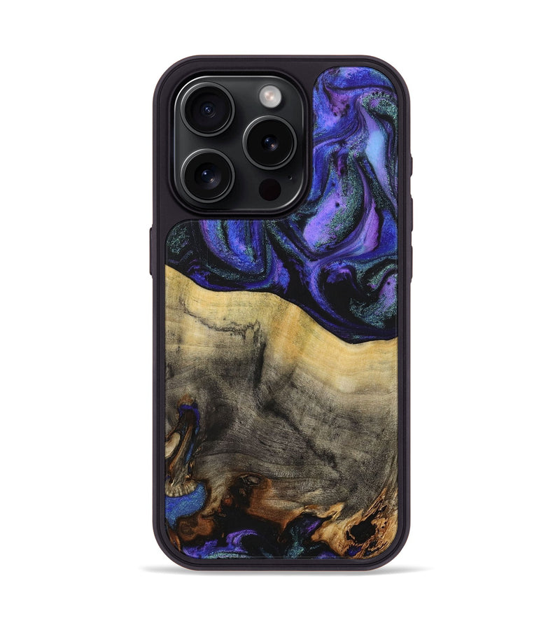 iPhone 15 Pro Wood+Resin Phone Case - Rodrigo (Purple, 716302)