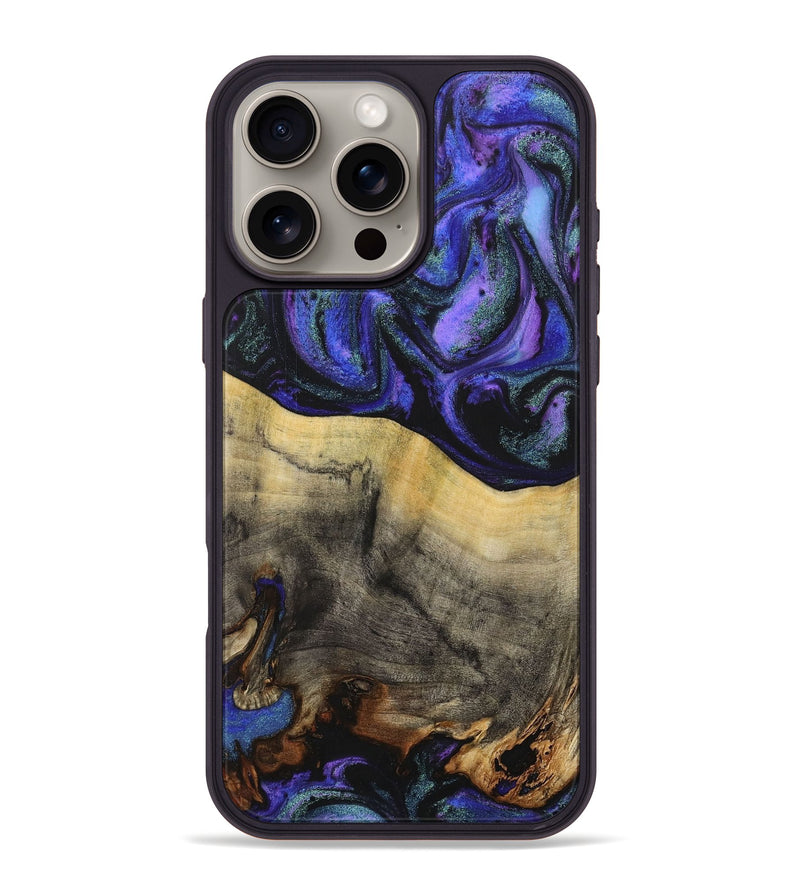 iPhone 16 Pro Max Wood+Resin Phone Case - Rodrigo (Purple, 716302)