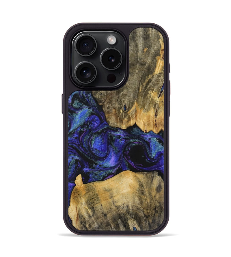 iPhone 15 Pro Wood+Resin Phone Case - Lori (Purple, 716306)