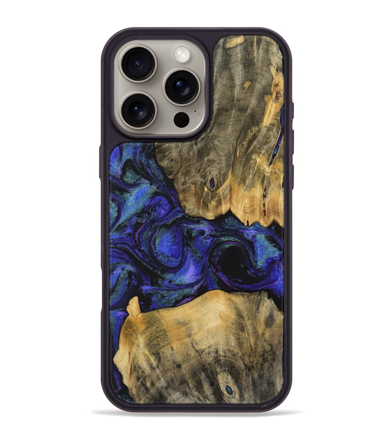 iPhone 16 Pro Max Wood+Resin Phone Case - Lori (Purple, 716306)