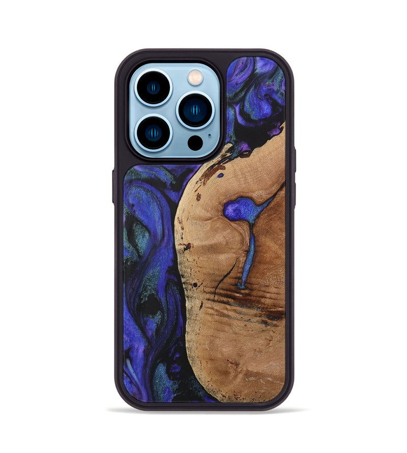 iPhone 14 Pro Wood+Resin Phone Case - Lindsey (Purple, 716308)