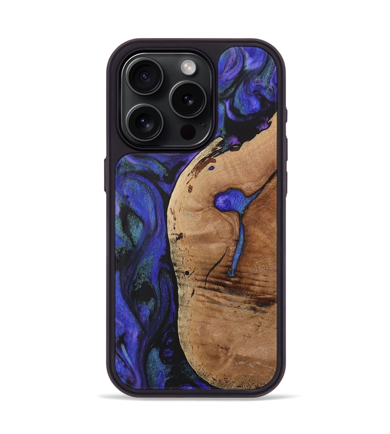 iPhone 15 Pro Wood+Resin Phone Case - Lindsey (Purple, 716308)