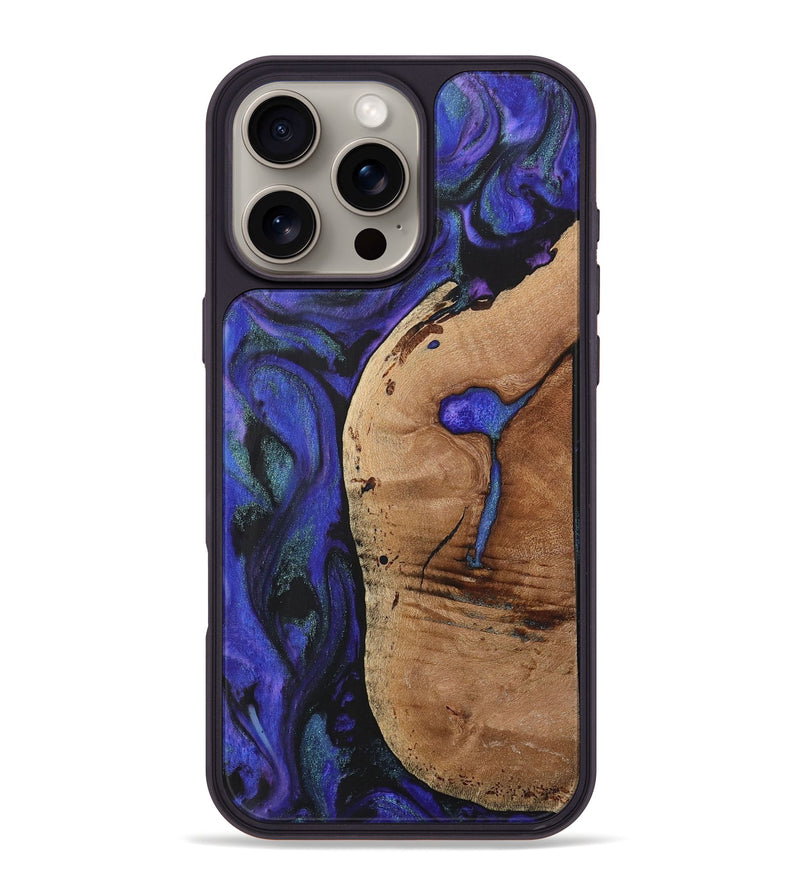 iPhone 16 Pro Max Wood+Resin Phone Case - Lindsey (Purple, 716308)