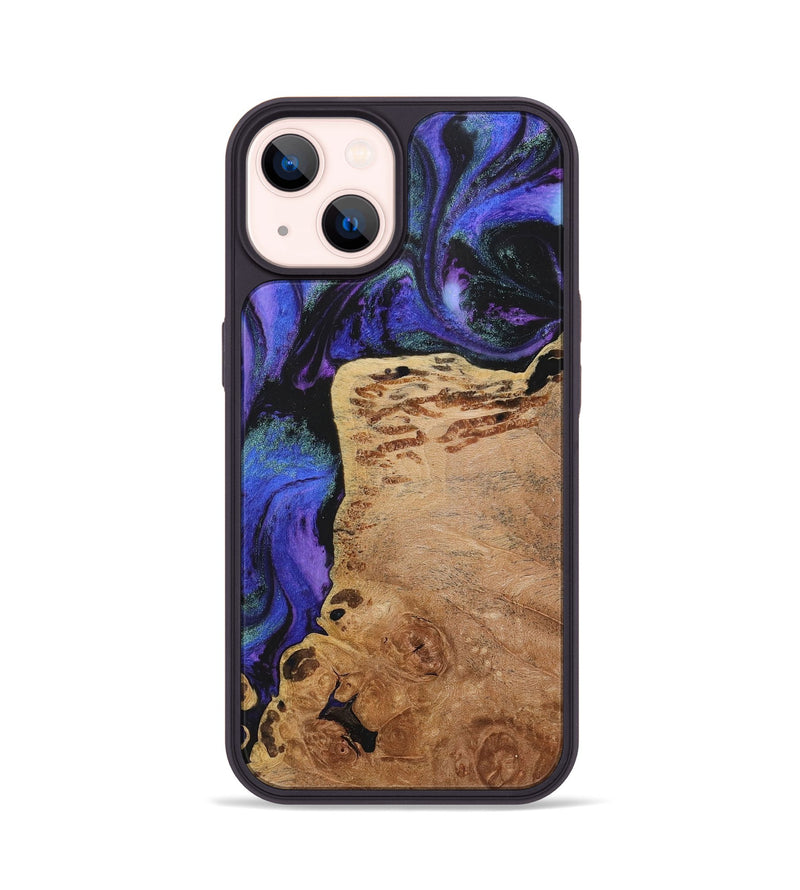 iPhone 14 Wood+Resin Phone Case - Otis (Purple, 716309)